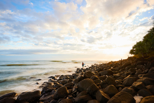 Sweet solitude - Surfer at Burleigh Heads, Gold Coast