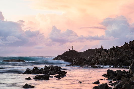 Rock fishermen - Hastings Point, New South Wales