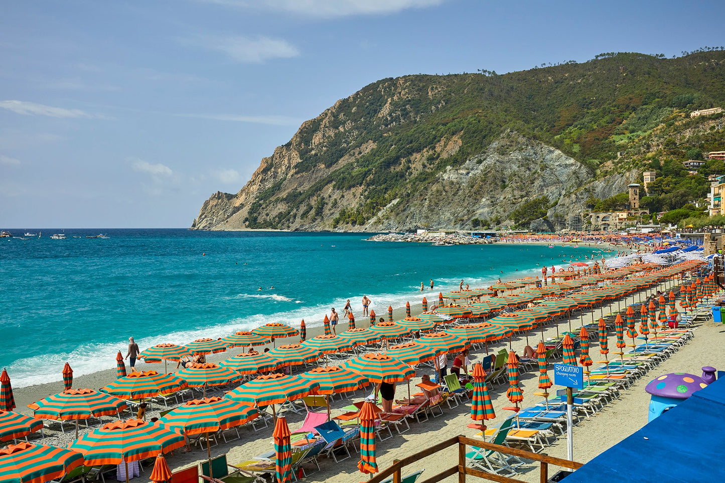 Beach umbrellas 4 - Monerosso, Cinque Terre, Italy