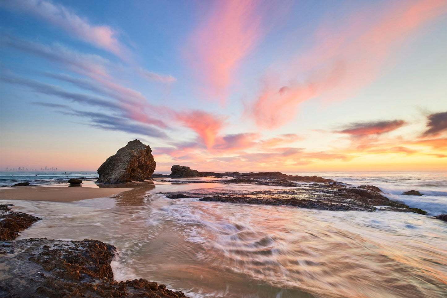 Currumbin Cascades - Ocean sunrise at Currumbin Rock, Gold Coast
