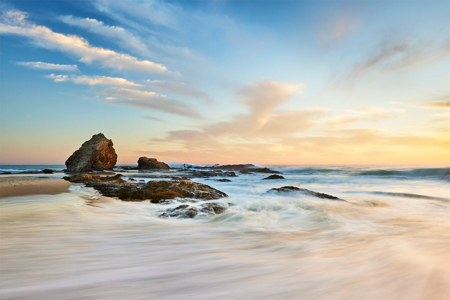 Contemplation - Ocean sunrise at Currumbin Rock, Gold Coast