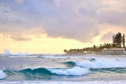 Swell times - Surfers at Snapper Rocks, Coolangatta Gold Coast