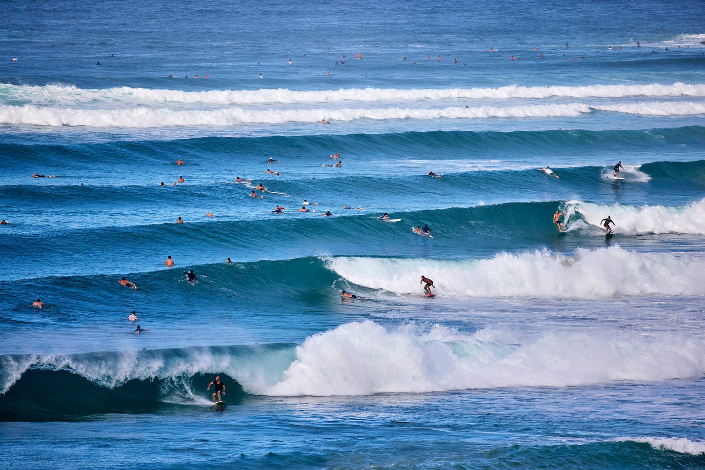 The lineup - Surfers at Snapper Rocks, Coolangatta Gold Coast