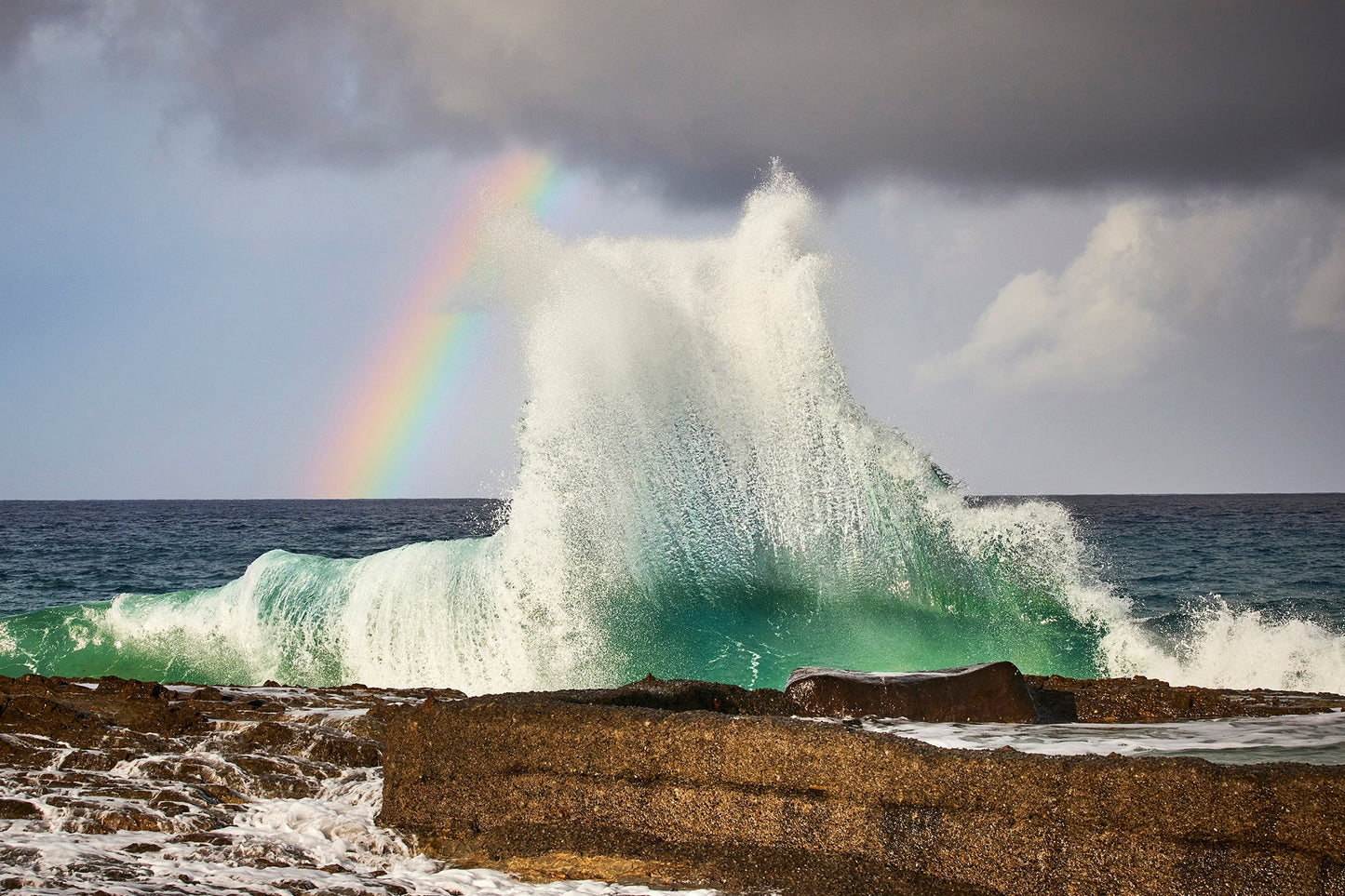 Chasing rainbows - Breaking wave Snapper Rocks, Coolangatta Gold Coast